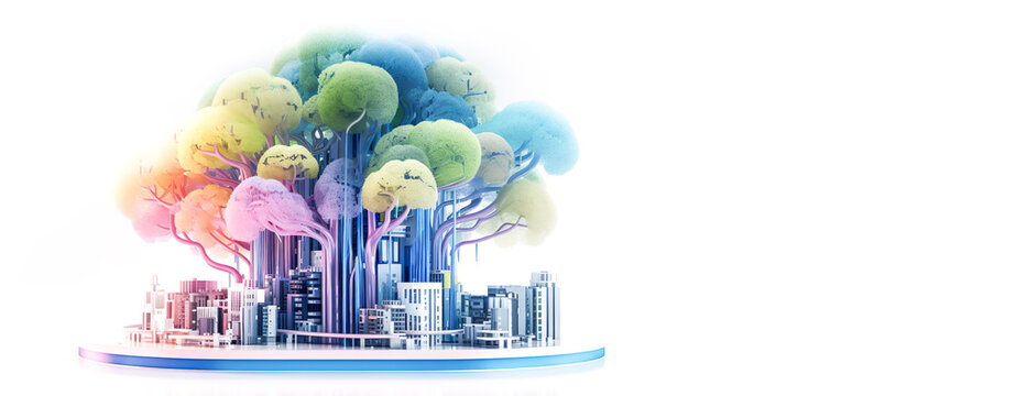  cloud technology or data center storage system with green renewable energy.clean electric power.smart ecosystem background. innovation nature networks.science microbiology research