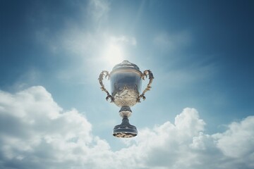 Fototapeta na wymiar a floating trophy in the air. Generative AI