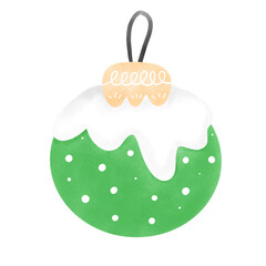 Watercolor Christmas decorations illustration 