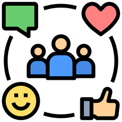 community filled outline style icon