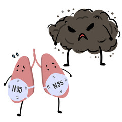 Lung run away smoke protect with n95