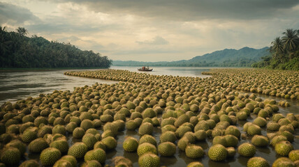 AI Imagination of the origin of Durian River (Sungai Durian)