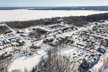 Discover Barrie's tranquil outskirts with mesmerizing aerial views of Lake Simcoe. These drone photos capture the town's scenic beauty, making them ideal for local businesses, tourism agencies, and na