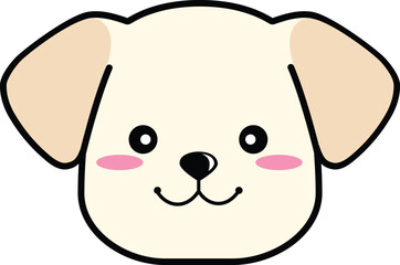 cute element or icon of happy puppy labrador face vector illustration