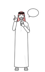 Senior Muslim Man operating a smartphone.