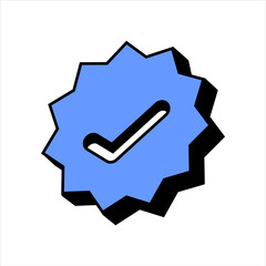 blue check list verified social media internet vektor