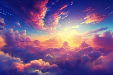 Colorful dreamlike clouds. Generative AI