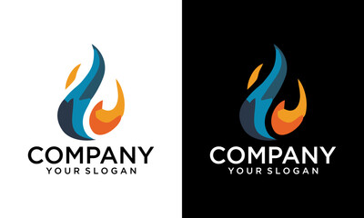 Modern fire logo or icon design. Vector illustration