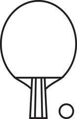 Table Tennis Ping Pong Paddle Outline