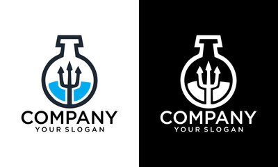 science laboratory logo - vector illustration on a light background