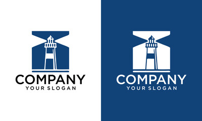 Light house mercusuar logo template