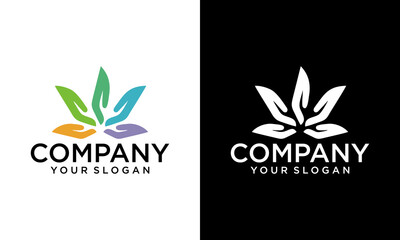 hand care logo design template. hand care vector icon illustration