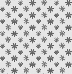Fototapeta na wymiar Vector seamless texture in the form of a monochrome pattern of flowers on a gray background