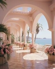 Stylish mock up poster frame, nordic and contemporary interior design. Gallery wall with empty frame and copy space. Scandinavian style home interior design of modern living room.