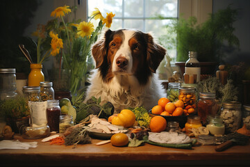 Vitamins for dogs, dietary supplements for dogs.