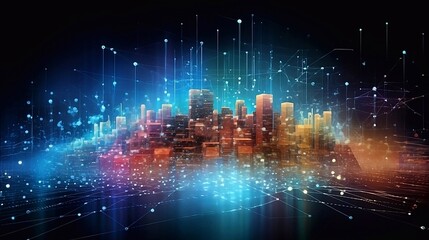 Obraz premium Data science and visual management design concept. Neural network, artificial intelligence, ML, analytics. IoT, internet of things. technology in business in the digital age, enhancing global business