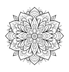 Floral mandala coloring page