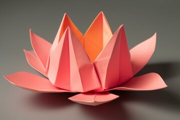 Instructions for making an origami lotus flower diagram. Generative AI
