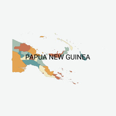 Papua New Guinea vector map with administrative divisions