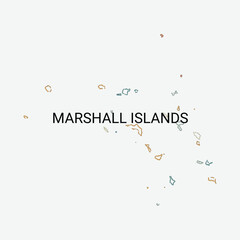 Marshall Islands vector map with administrative divisions
