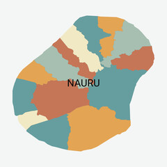 Nauru vector map with administrative divisions