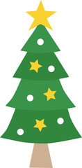 Christmas Tree with Snow and Star