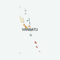 Vanuatu vector map with administrative divisions