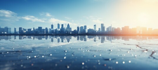 City panoramic landscape. Generative AI technology.