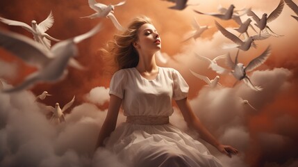 Fantasy landscape, magical dreams. Generation AI