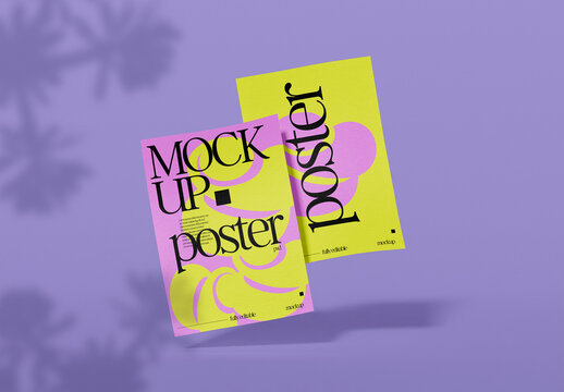 Floating Two Posters Mockup