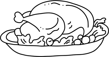 doodle freehand sketch drawing of turkey.