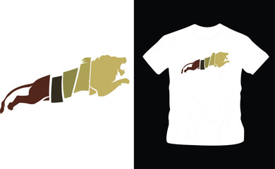 vector hand drawn loin silhouette t-shirt design editable template
