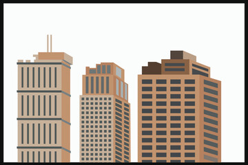 urban panorama cityscape skyline building horizontal vector illustration