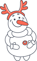 Snowman Deer Doodle