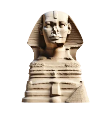 Foto op Canvas Sphinx of the Great Pyramid of Giza on transparent background PNG © I LOVE PNG