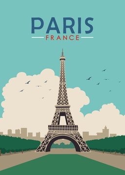 The best view in illustration vector in paris and tower eiffel french france