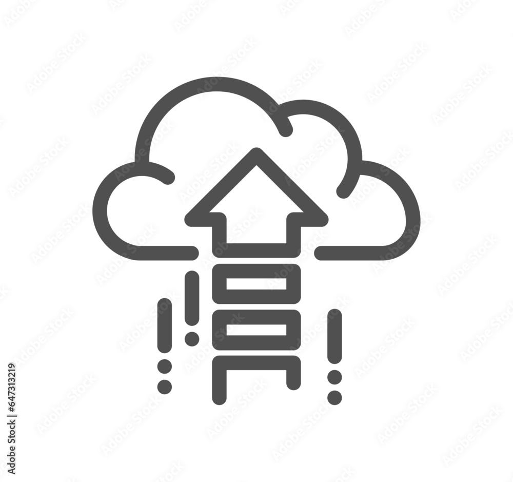 Poster data exchange related icon outline and linear vector.