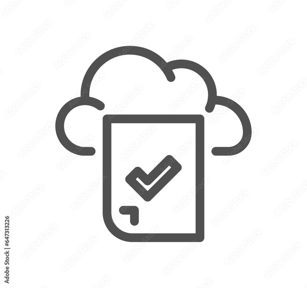 Aufkleber data exchange related icon outline and linear vector.