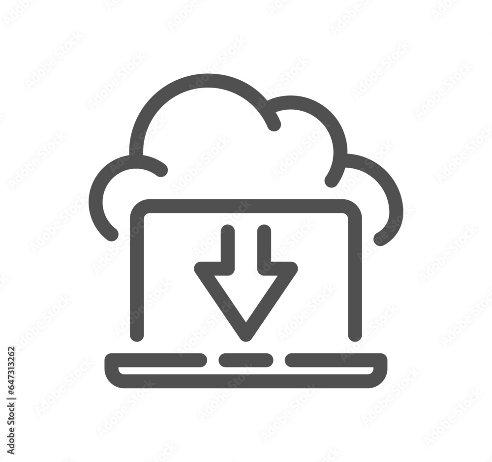 Poster data exchange related icon outline and linear vector.