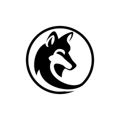 fox in a black circle