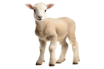 A Solo Lamb's Portrait isolated on a transparent background, Generative Ai