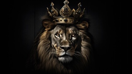 lion king of beasts on a black background