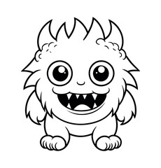 Cute monster coloring page - coloring book for kids