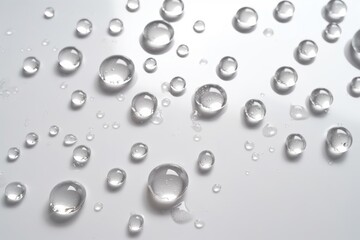 Drops of water on a white background. Generative AI