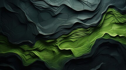 3d illustration abstract green topographic map background.