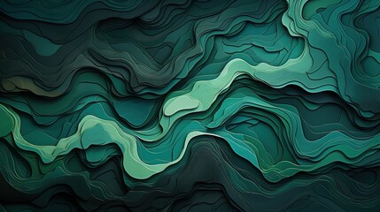 3d illustration abstract green topographic map background.