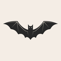 Fototapeta premium Halloween bat Icon, black and white.