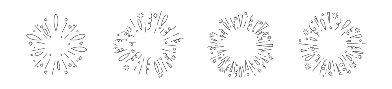 radial element hand drwing cartoon sun burst comic party confetti sketch