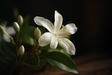 Fototapeta na wymiar Jasmine blossom, selective focus. Generative AI