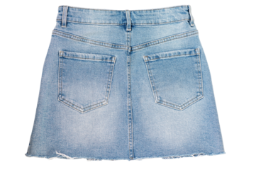Denim skirt isolated on white background.